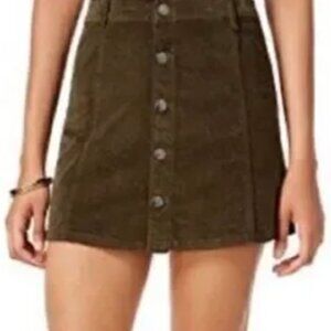 Corduroy Olive Green Mini Skirt - Size 9/29 Juniors